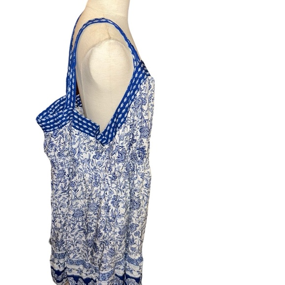 New Knox Rose Women's front button-down Blue Floral Dress 4X plus size 26 - Picture 4 of 5